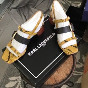 Karl Lagerfeld snake skin sandals
